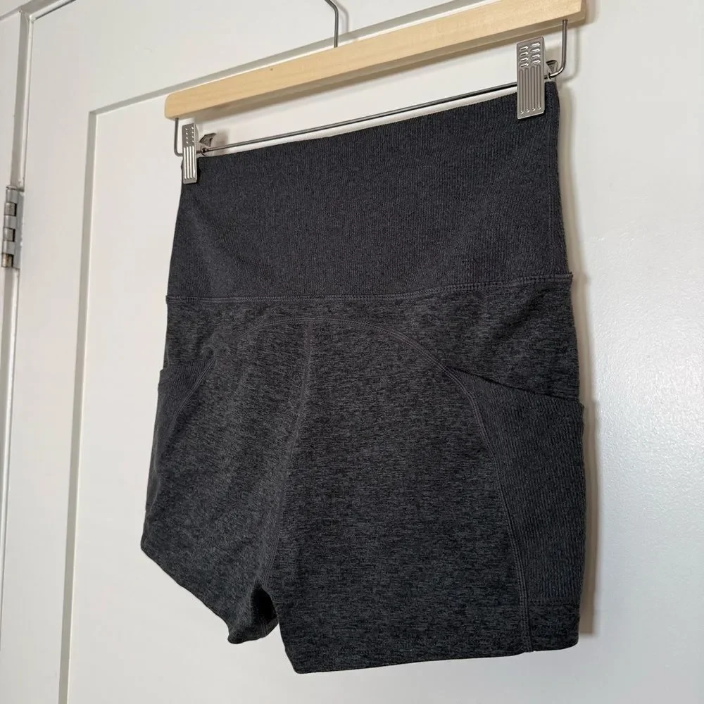 FP Movement Athletic Shorts 2'' Womens Sz M Gray High Rise Pockets Stretch Logo
